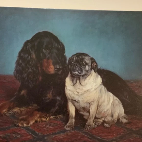 A Gordon Setter and Pug on Canvas - Picture 5 of 16